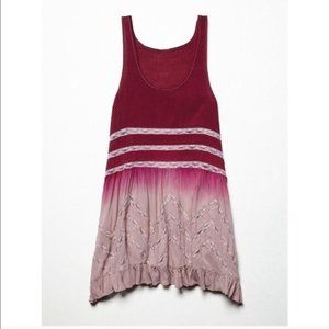 Voile and Lace Trapeze Slip Raspberry Ombre Medium